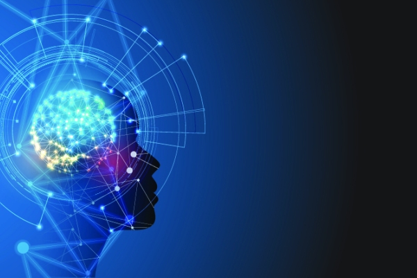 Artificial intelligence. Technology web background. Virtual concept stock illustration
