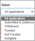 RMS screenshot status dropdown