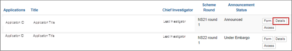 RMS Screenshot details button